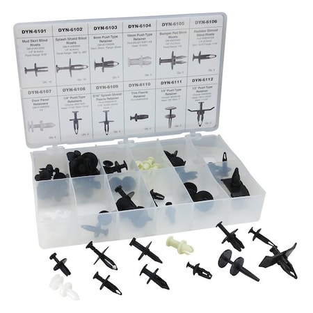 Atd Tools ATD 60-Piece Push-Pin Type Retainer Assortment 39356